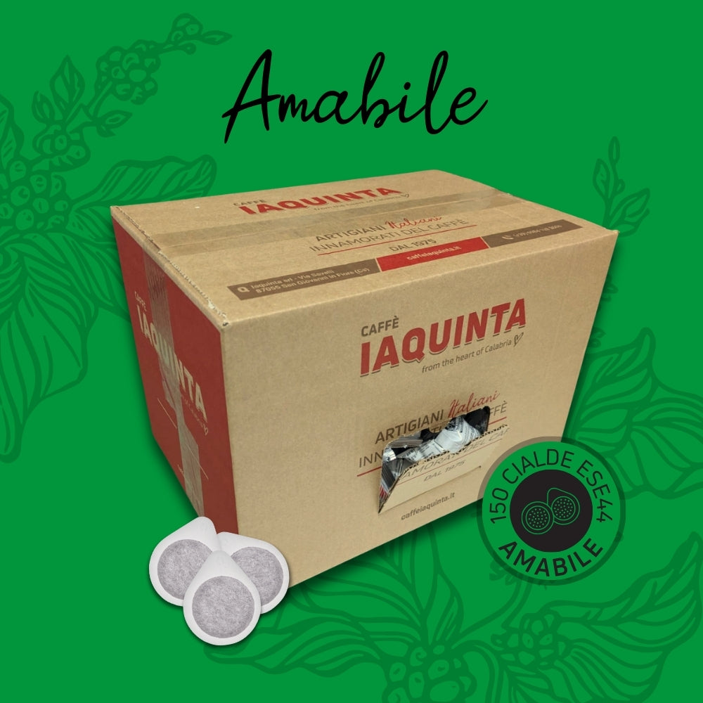Caffè in cialde ESE44 miscela verde Amabile Caffè Iaquinta confezione da 150