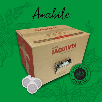 Caffè in cialde ESE44 miscela verde Amabile Caffè Iaquinta confezione da 150