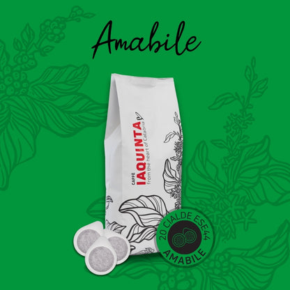 Caffè in cialde ESE44 miscela verde Amabile Caffè Iaquinta confezione da 20