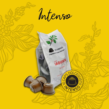 Capsule compatibili Dolce Gusto miscela gialla Intenso Caffè Iaquinta confezione da 10