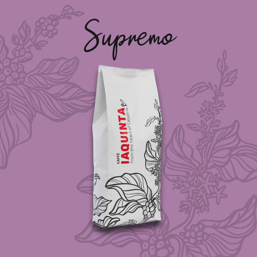 Caffè in grani miscela lilla Supremo Caffè Iaquinta confezione da 1 kg