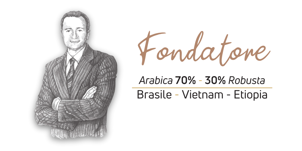 Illustrazione miscela Fondatore 70% Arabica 30% Robusta Caffe Iaquinta